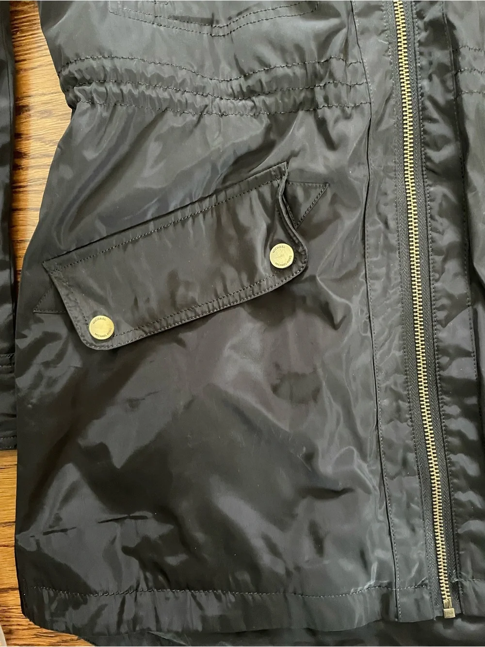 Michael Michael Kors Women’s Black Hooded Coat Jacket Windbreaker Size Small